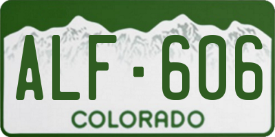CO license plate ALF606