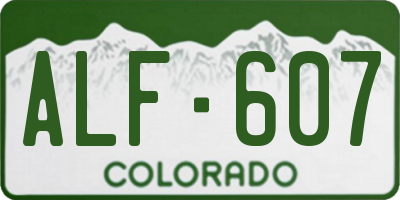 CO license plate ALF607
