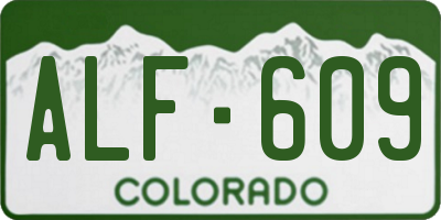 CO license plate ALF609