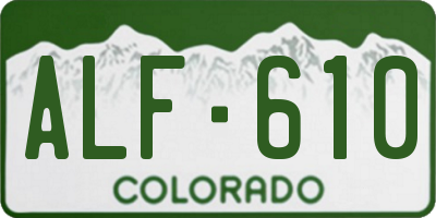 CO license plate ALF610