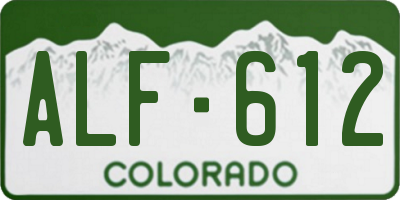 CO license plate ALF612