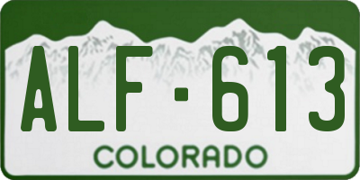 CO license plate ALF613