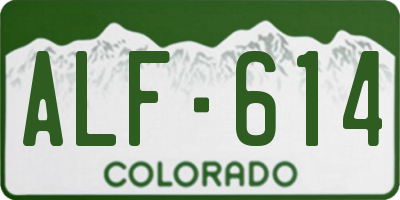 CO license plate ALF614