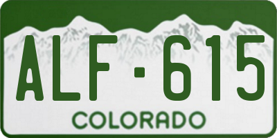 CO license plate ALF615