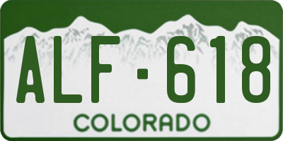 CO license plate ALF618
