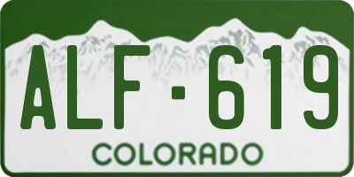 CO license plate ALF619
