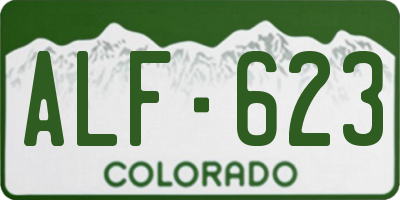 CO license plate ALF623