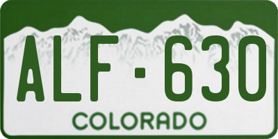 CO license plate ALF630