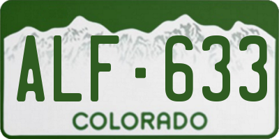 CO license plate ALF633