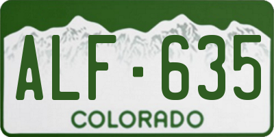 CO license plate ALF635
