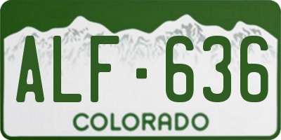 CO license plate ALF636