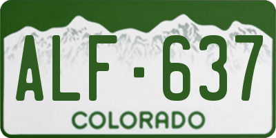 CO license plate ALF637
