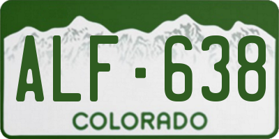 CO license plate ALF638