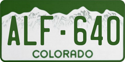 CO license plate ALF640