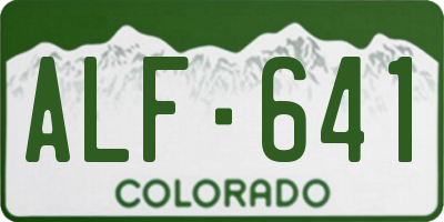 CO license plate ALF641