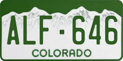 CO license plate ALF646