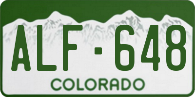 CO license plate ALF648