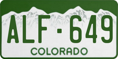 CO license plate ALF649