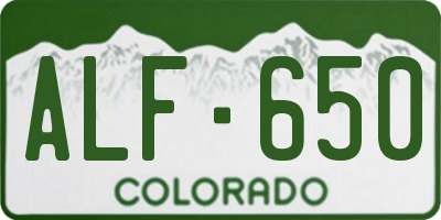 CO license plate ALF650