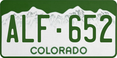 CO license plate ALF652