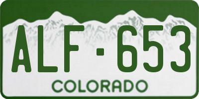 CO license plate ALF653