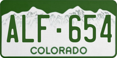 CO license plate ALF654