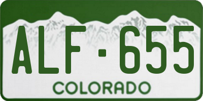 CO license plate ALF655