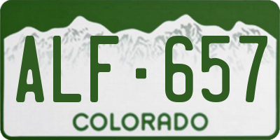 CO license plate ALF657