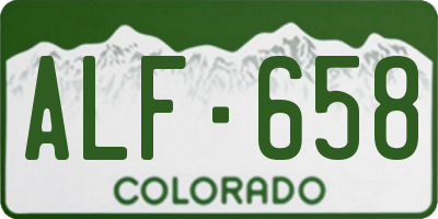 CO license plate ALF658