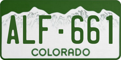 CO license plate ALF661