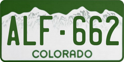 CO license plate ALF662