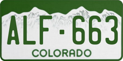 CO license plate ALF663