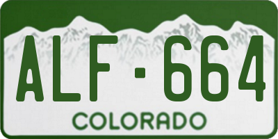 CO license plate ALF664
