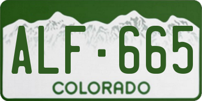 CO license plate ALF665