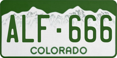 CO license plate ALF666