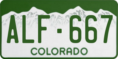 CO license plate ALF667