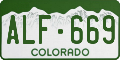 CO license plate ALF669