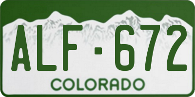 CO license plate ALF672