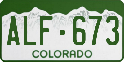 CO license plate ALF673