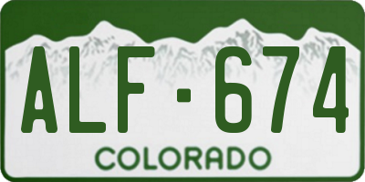 CO license plate ALF674