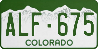 CO license plate ALF675