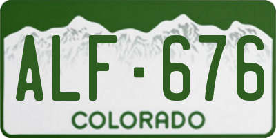 CO license plate ALF676