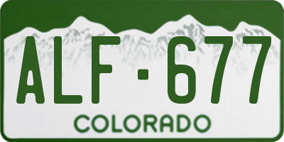 CO license plate ALF677