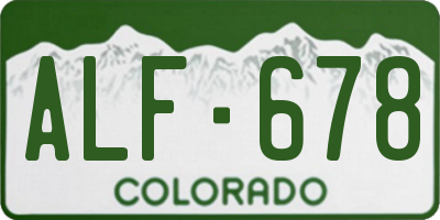 CO license plate ALF678