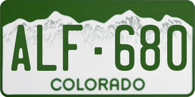 CO license plate ALF680