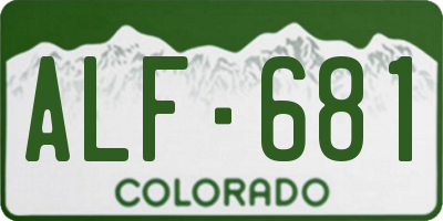 CO license plate ALF681
