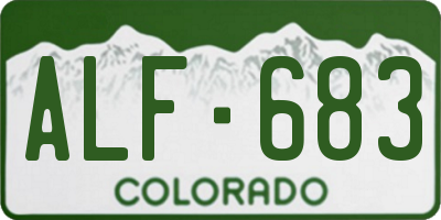 CO license plate ALF683