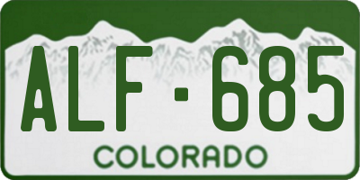 CO license plate ALF685