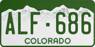 CO license plate ALF686