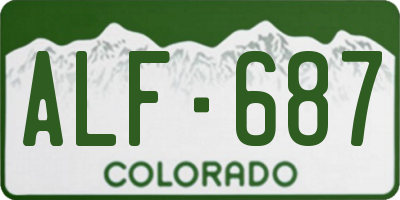 CO license plate ALF687